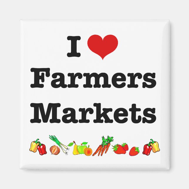 I Heart Farmers Markets Magnet (Front)