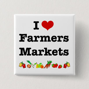 I Heart Farmers Markets Pinback Button