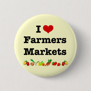 I Heart Farmers Markets Pinback Button