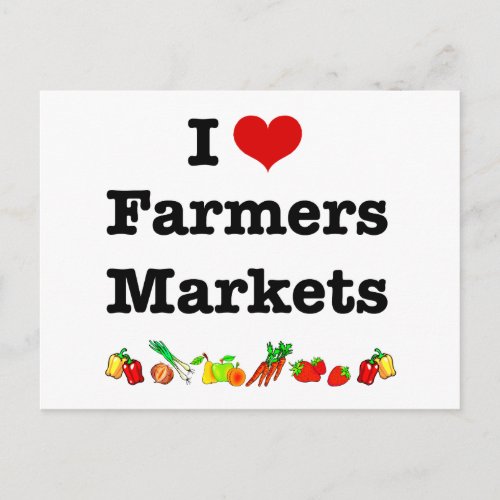 I Heart Farmers Markets Postcard