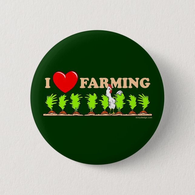 I Heart Farming Button (Front)