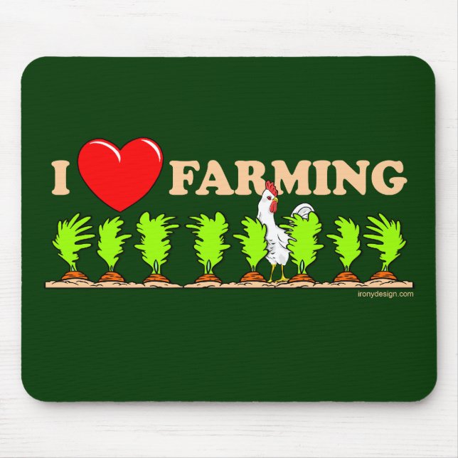 I Heart Farming Mouse Pad (Front)