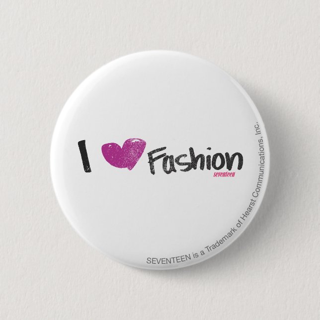 I Heart Fashion Aqua Pinback Button (Front)