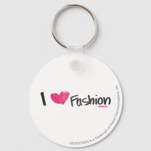 I Heart Fashion Magenta Keychain (Front)