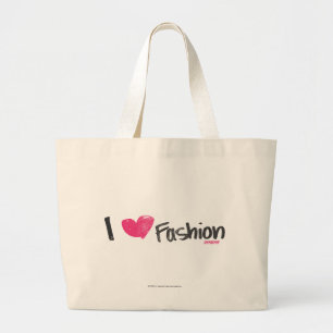 I Heart Fashion Magenta Large Tote Bag
