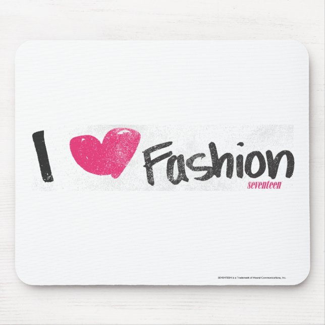I Heart Fashion Magenta Mouse Pad (Front)