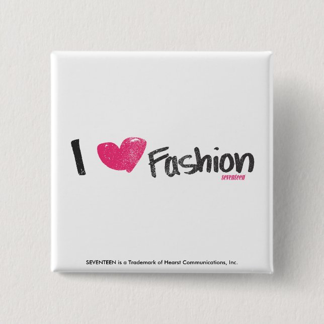 I Heart Fashion Magenta Pinback Button (Front)
