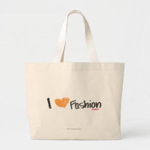 I Heart Fashion Orange Large Tote Bag