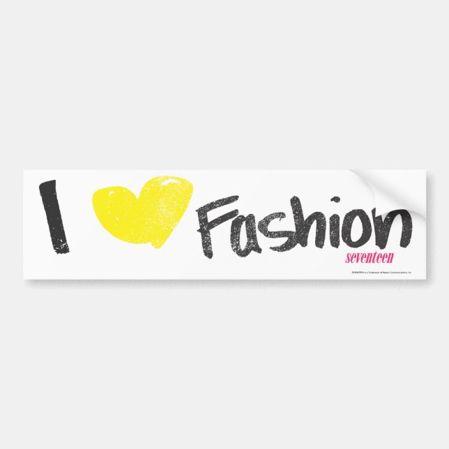 I Heart Fashion Pink Bumper Sticker (Front)