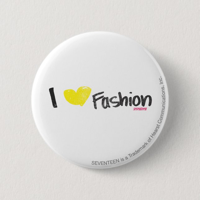 I Heart Fashion Pink Pinback Button (Front)