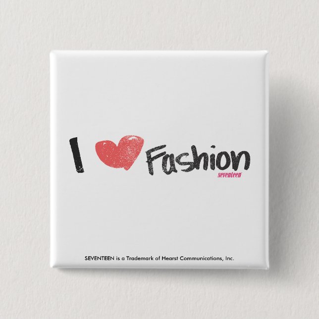I Heart Fashion Purple Pinback Button (Front)