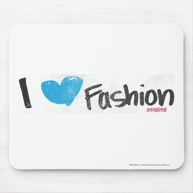 I Heart Fashion Yellow Mouse Pad (Front)