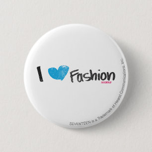 I Heart Fashion Yellow Pinback Button