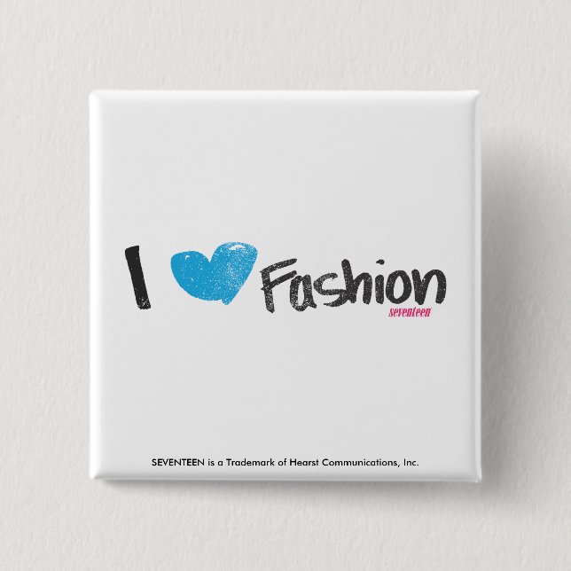 I Heart Fashion Yellow Pinback Button (Front)