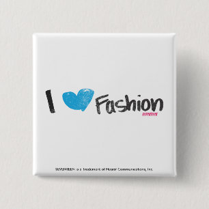 I Heart Fashion Yellow Pinback Button