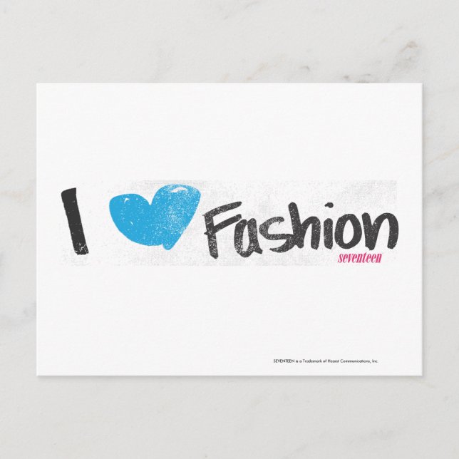 I Heart Fashion Yellow Postcard (Front)