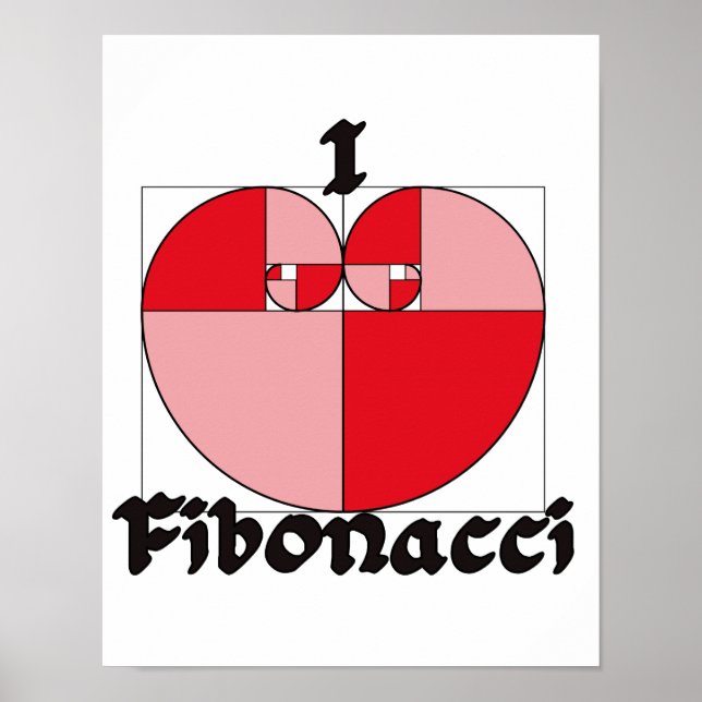 I heart Fibonacci Poster (Front)