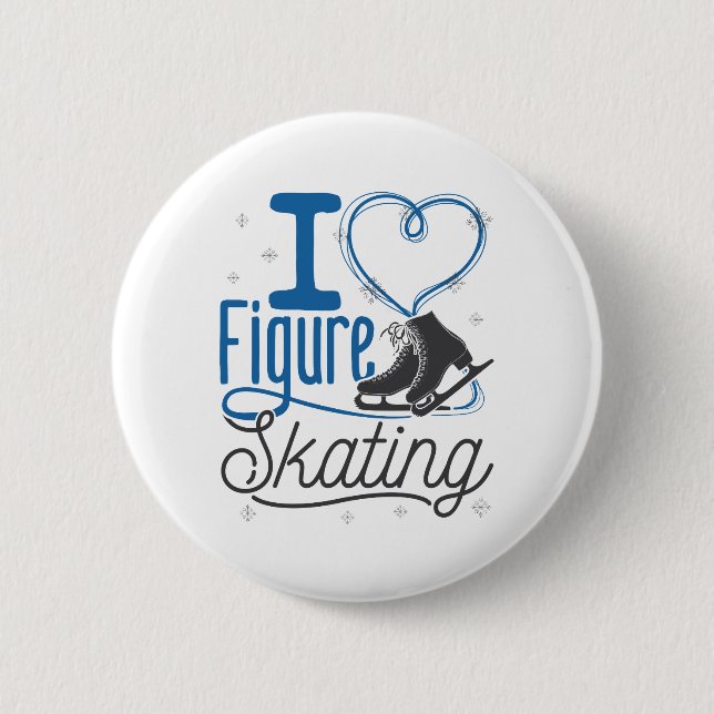 I Heart Figure Skating Button (Front)