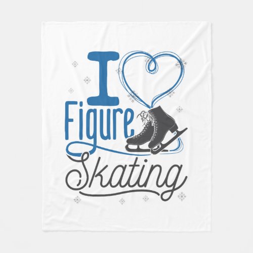 I Heart Figure Skating Fleece Blanket