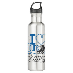 I Heart Figure Skating Stainless Steel Water Bottle