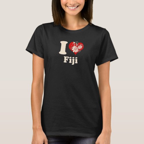I Heart Fiji Floral Heart T_Shirt