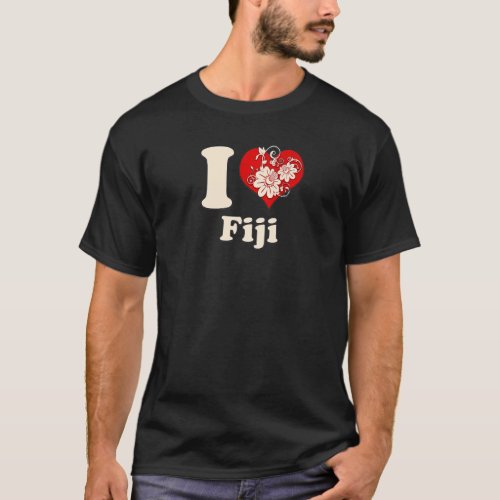 I Heart Fiji Floral Heart T_Shirt