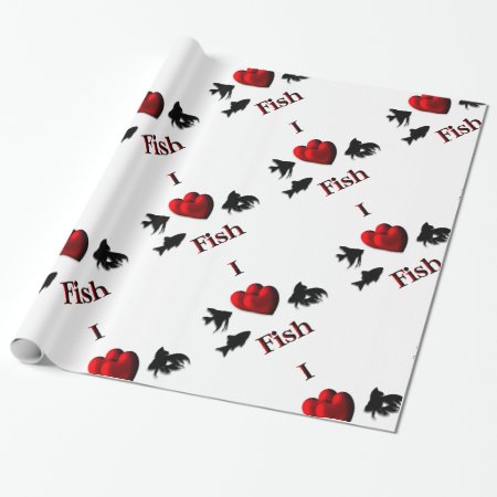 I Heart Fish Gift Wrapping Paper