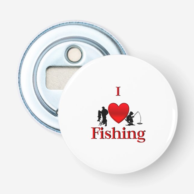 I Heart Fishing Bottle Opener (Front)