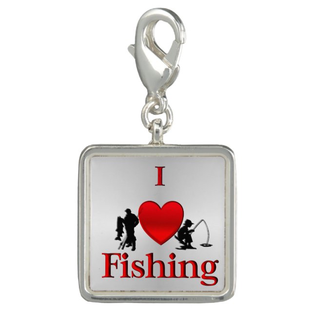 I Heart Fishing Charm (Front)