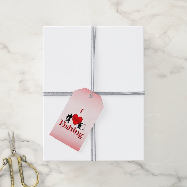 I Heart Fishing Gift Tags (With Twine)