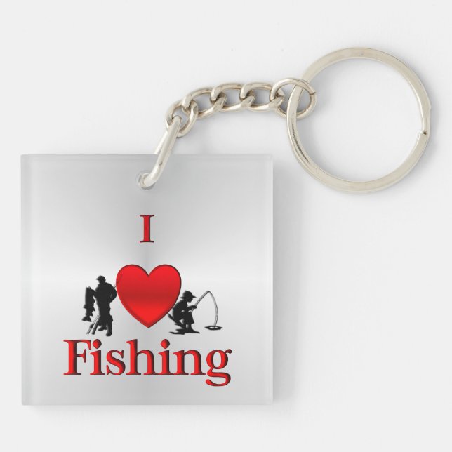 I Heart Fishing Keychain (Back)