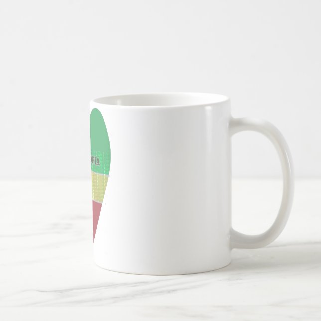 I Heart Flag - Love Ethiopia | Red Golden Green Ki Coffee Mug (Right)