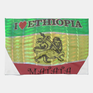 I Heart Flag - Love Ethiopia | Red Golden Green Ki Kitchen Towel