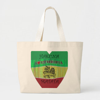 I Heart Flag - Love Ethiopia | Red Golden Green Large Tote Bag