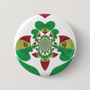 I Heart Flag - Love Ethiopia   Red Golden Green   Pinback Button