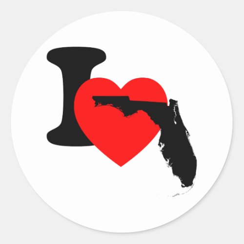 I Heart Florida Classic Round Sticker