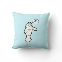 I Heart Florida Manatee Pillow - Sea Blue