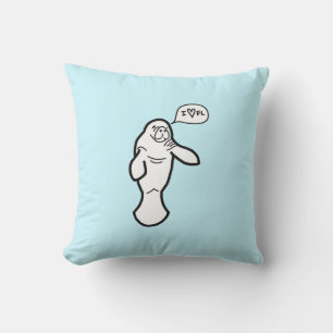 I Heart Florida Manatee Pillow - Sea Blue