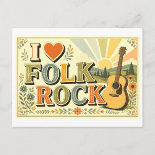 "I [Heart] Folk Rock" Postcard