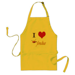 i heart fondue adult apron