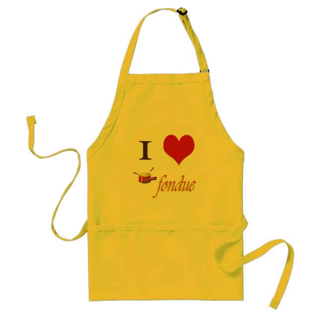 i heart fondue adult apron (Front)