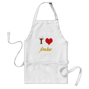 I heart fondue adult apron