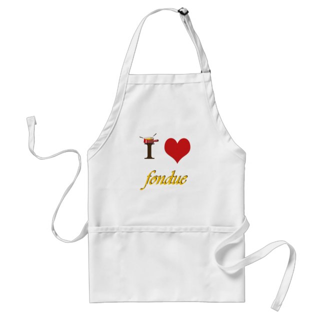 I heart fondue adult apron (Front)
