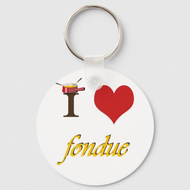 I heart fondue keychain (Front)