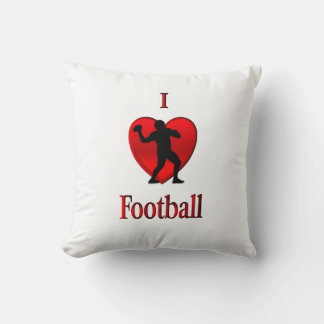 I Heart Football Cold Ones Throw Pillow