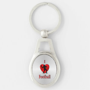 I Heart Football Keychain