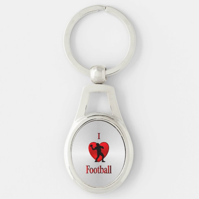 I Heart Football Keychain (Front)
