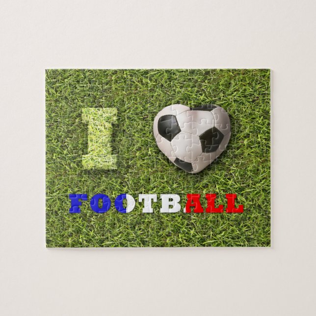I Heart Football Soccer France Jigsaw Puzzle (Horizontal)