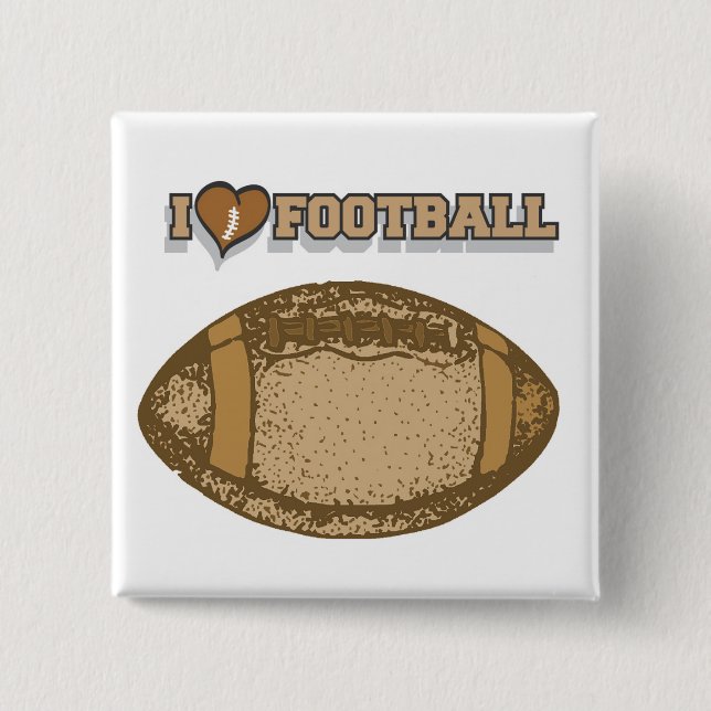 I Heart Football T-shirts and Gifts Button (Front)