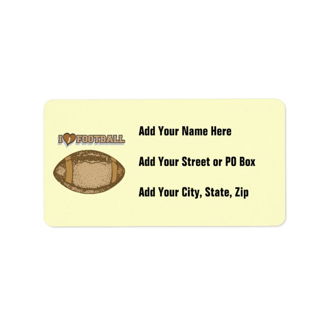 I Heart Football T-shirts and Gifts Label (Front)